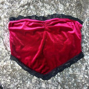 Cute ruched lace tube top